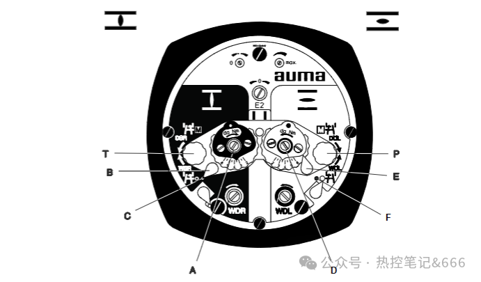 AUMA actuator limit and torque adjuster dial